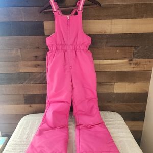 Swiss Tech Girls 10-12 (L) Pink Insulated Snow Bibs Overalls Boot Gaiter Zipper